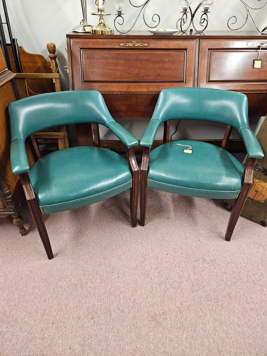 Green Leather Chairs