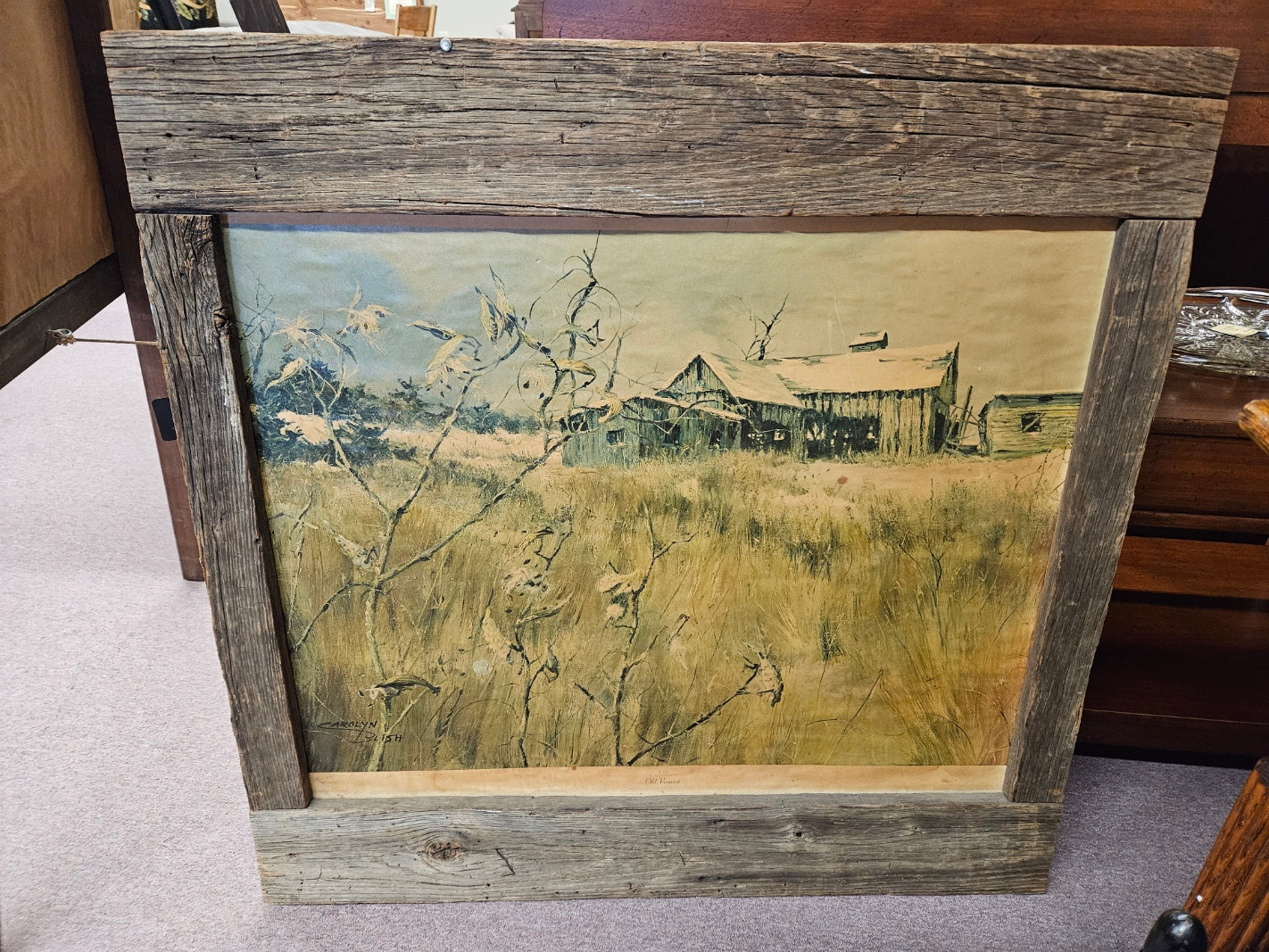 Barnwood Framed Farm Picture