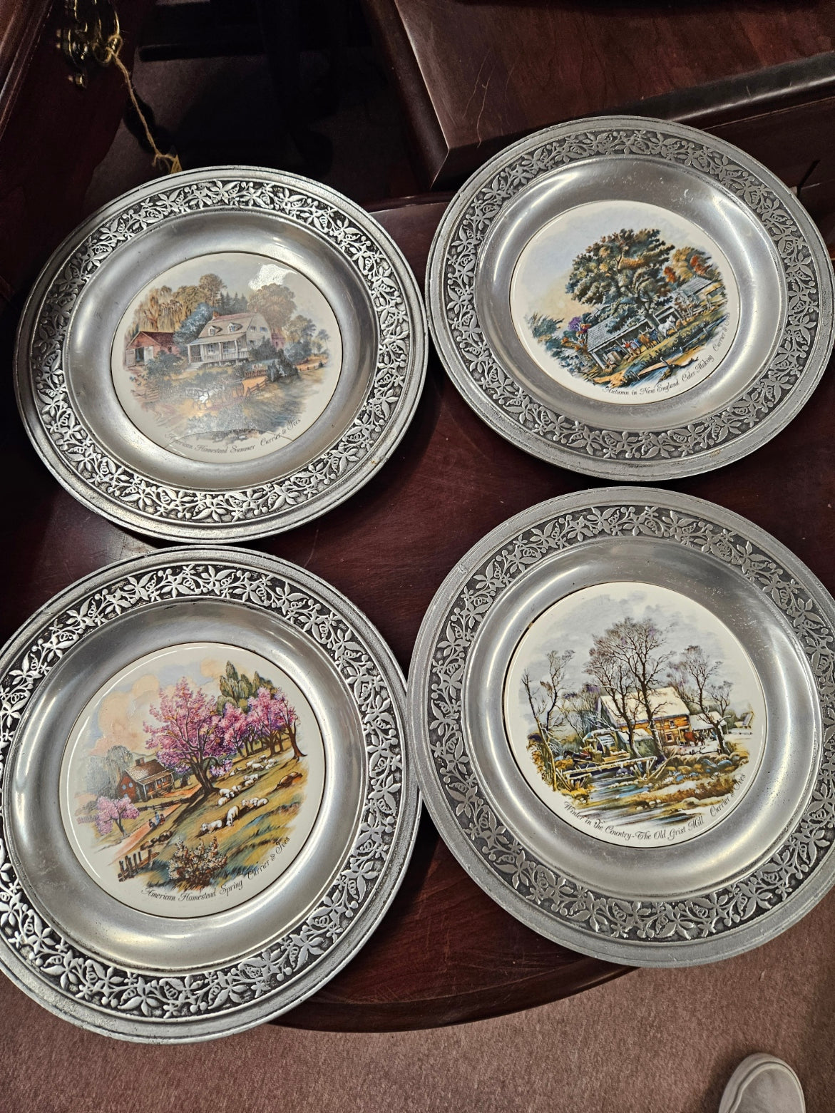Set of 4 Currier & Ives Plate