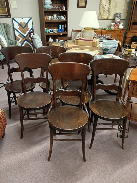 Set of 6 Vintage Oak Chairs