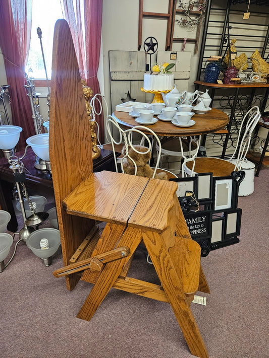 Oak Ironing Board/Step Stool
