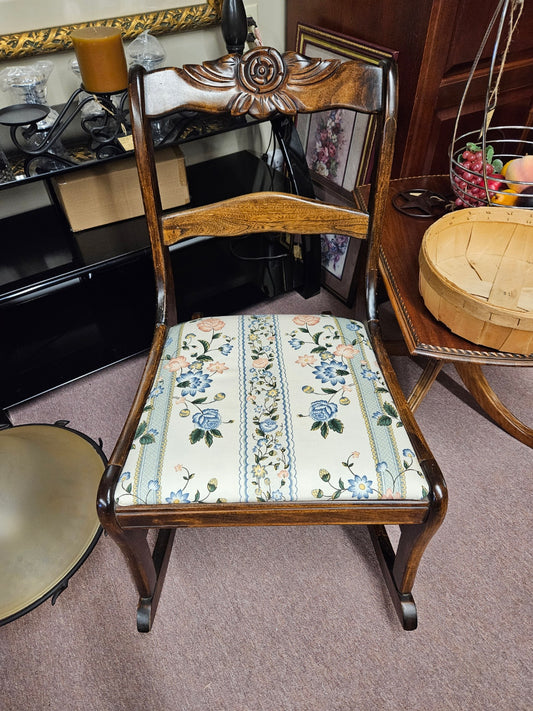 Vintage Rocking Chair w/ Upholstered Seat