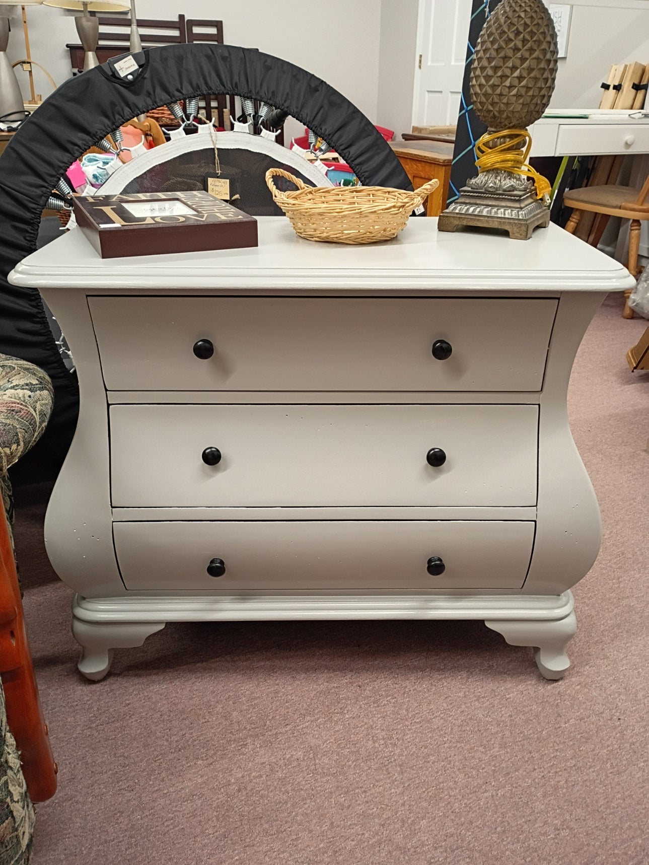 Gray Painted Bombay Chest