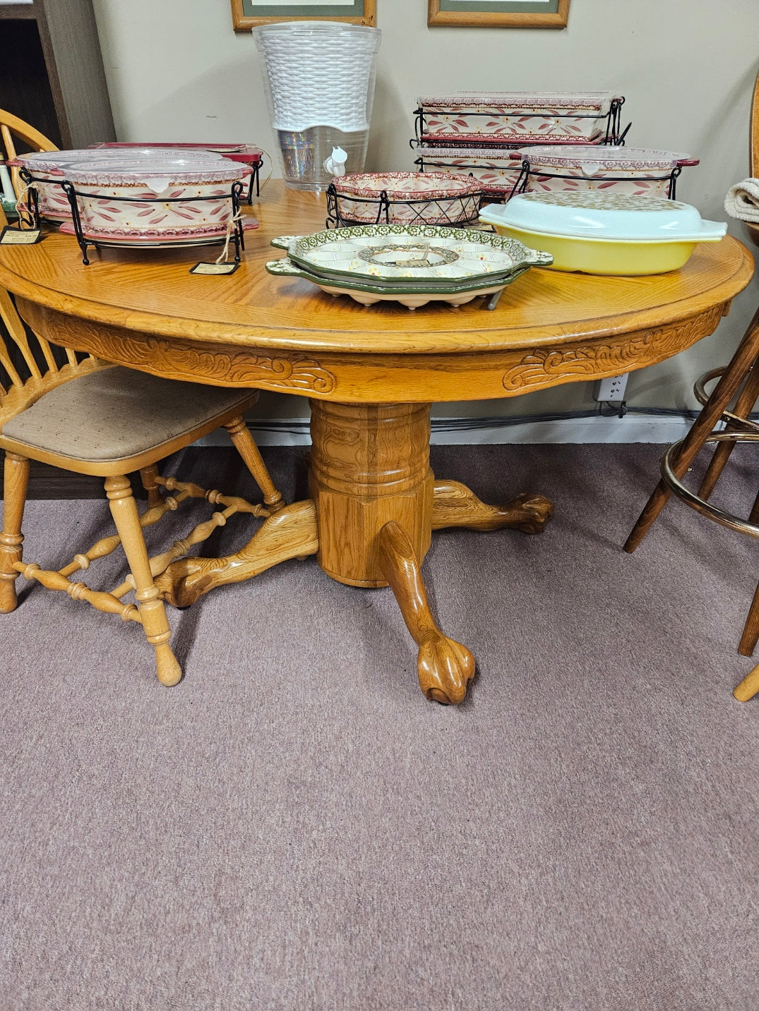 Oak Pedestal Table