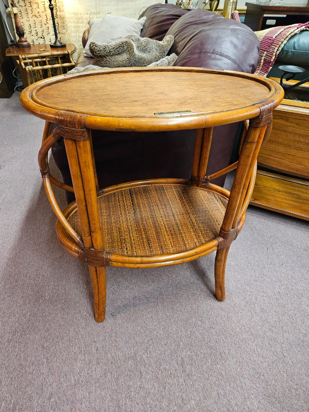 Oval Rattan Table