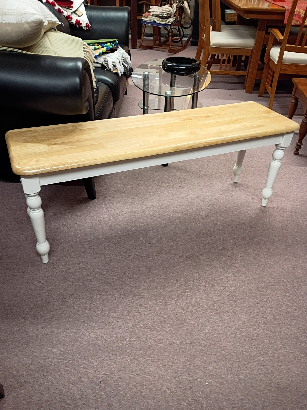Maple Bench w/ White Legs