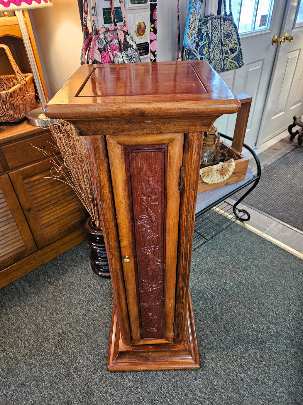 Wooden Pedestal w/ Shelves