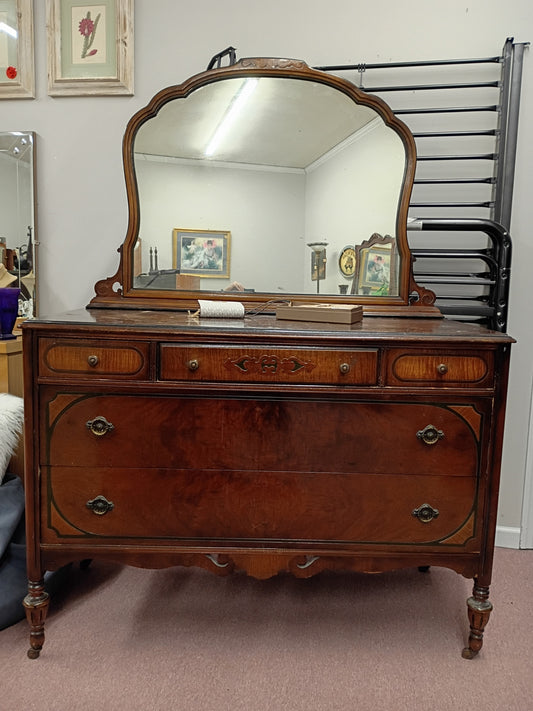 Vintage, Walnut Dresser w/ Mirror