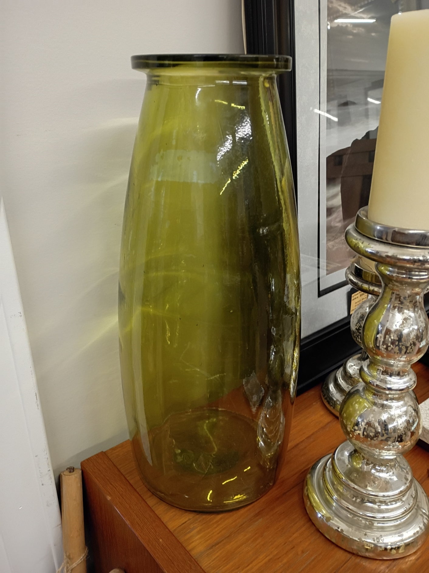 "Yellow Glass" Floor Vase
