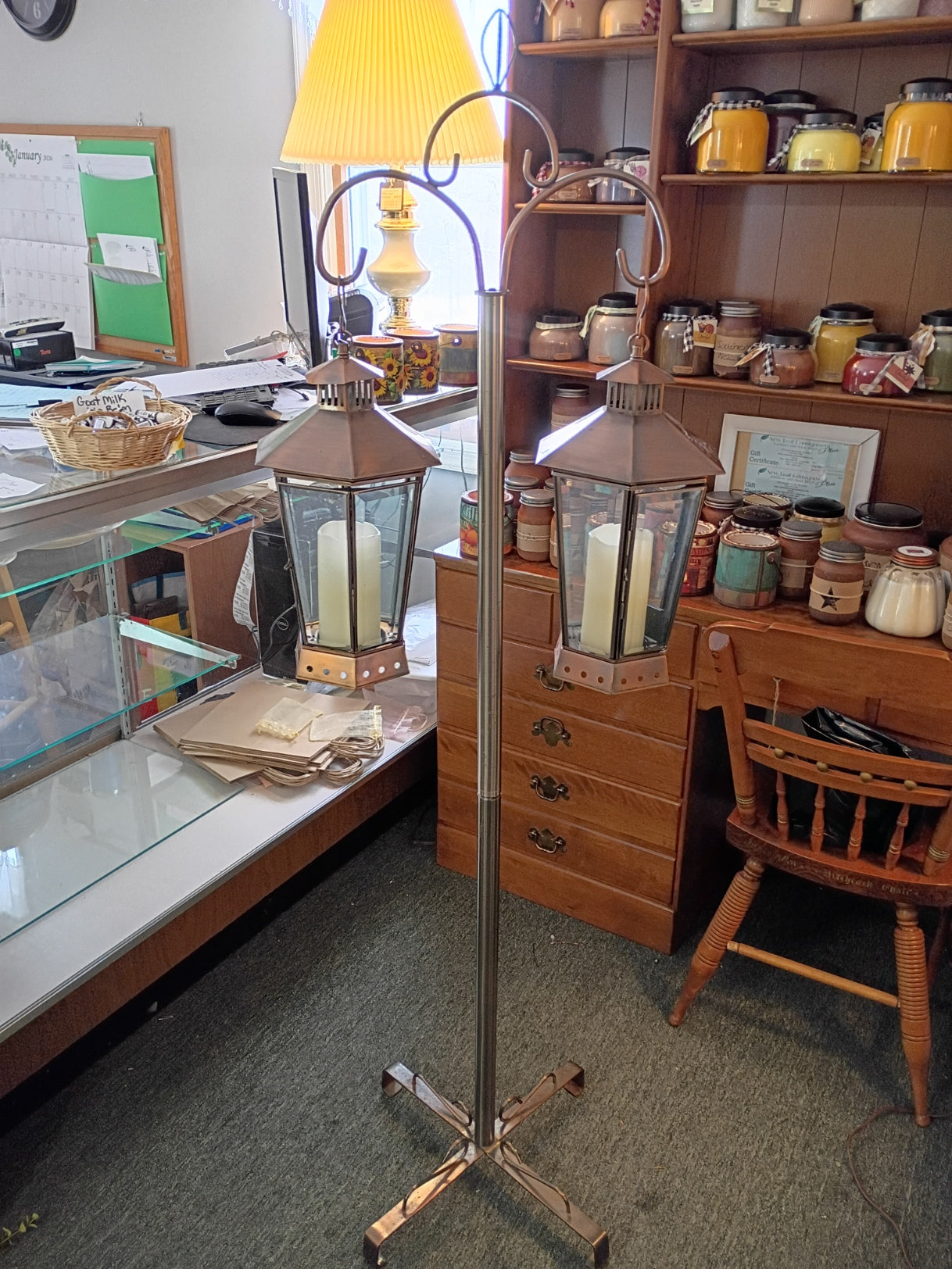 Copper Lanterns on Stand