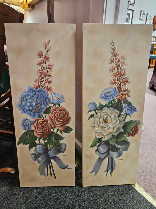 Pair of Canvas Floral Prints