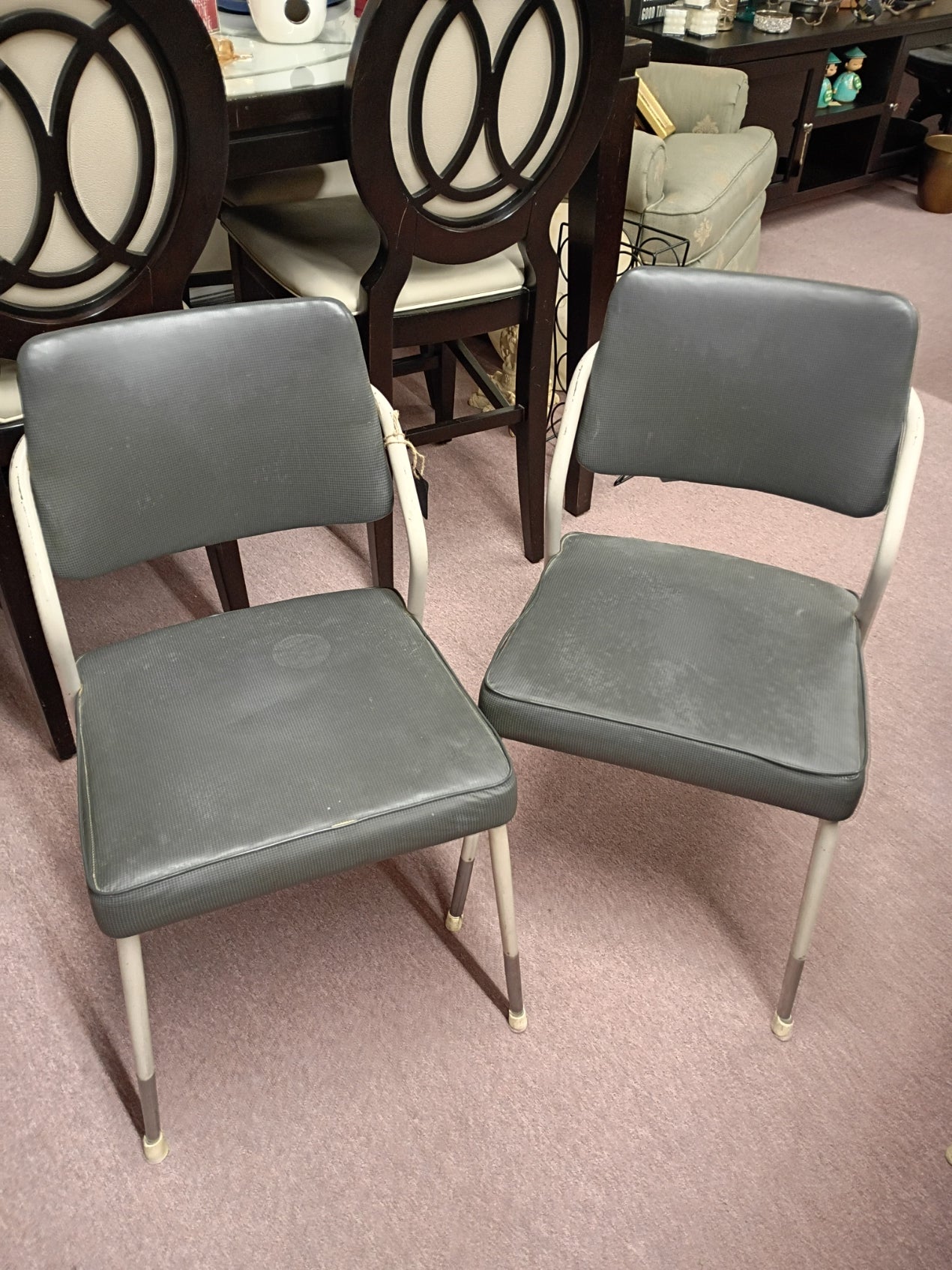 Set of 4 Gray, Vintage Chairs
