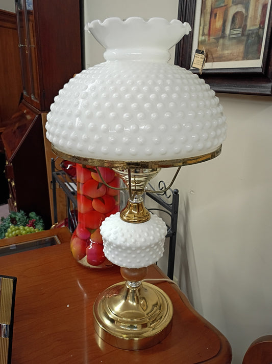 Milk Glass Hobnail Lamp