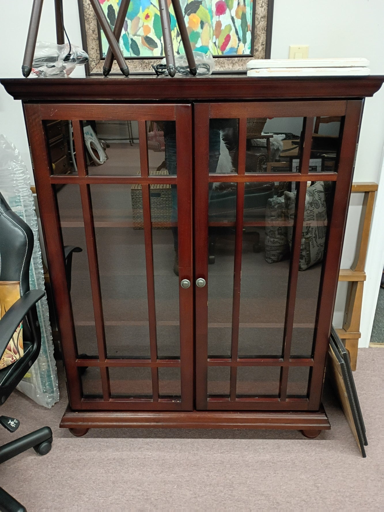 Storage Cabinet w/ Glass Doors