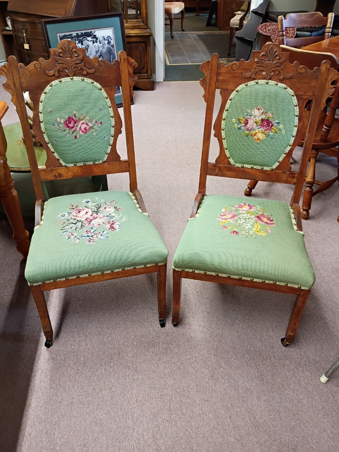 Pair of Embroidered Chairs