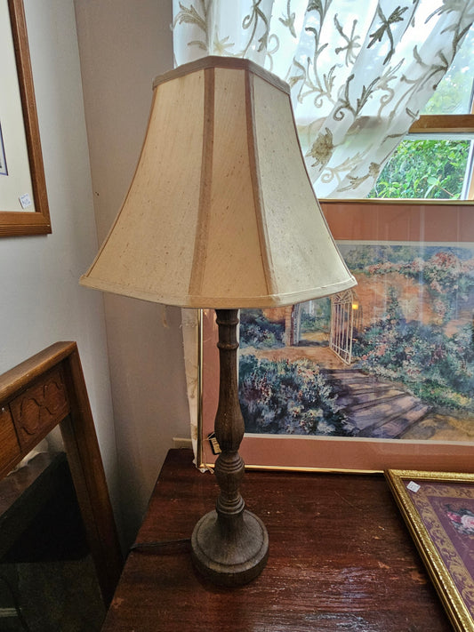Wood Base Lamp w/ Shade