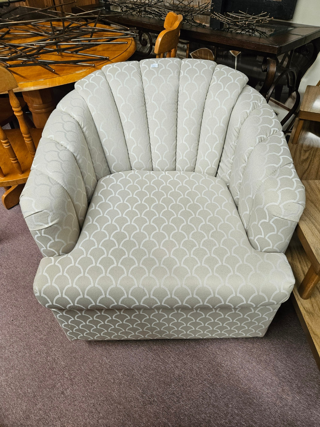 Swivel, Channel Back Barrel Chair