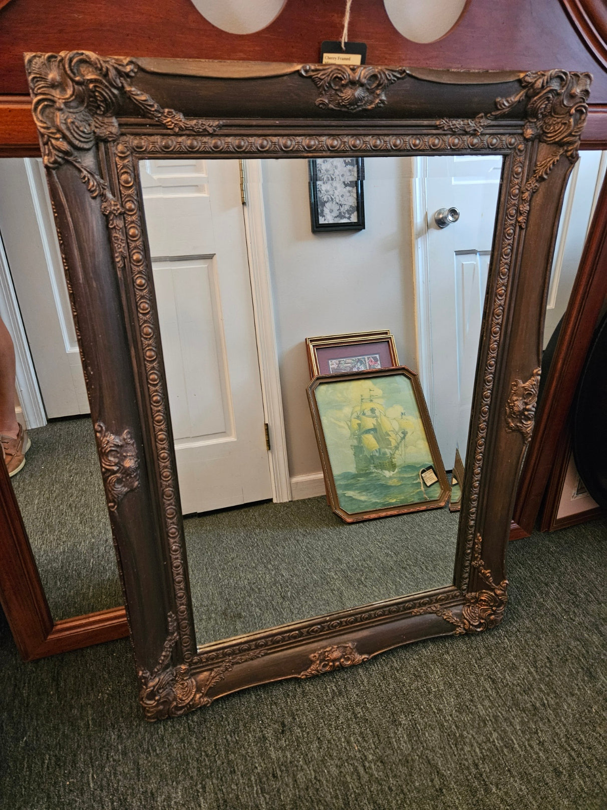 Mirror w/ Carved Wood Frame