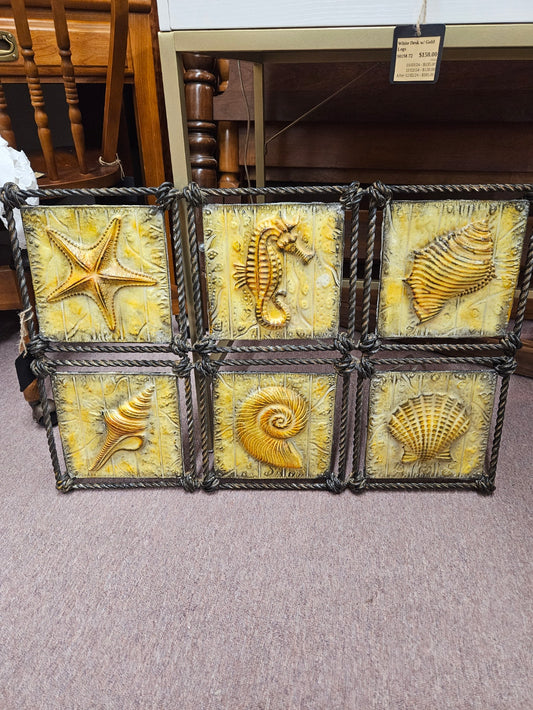 Metal Sea Shell Wall Hanging