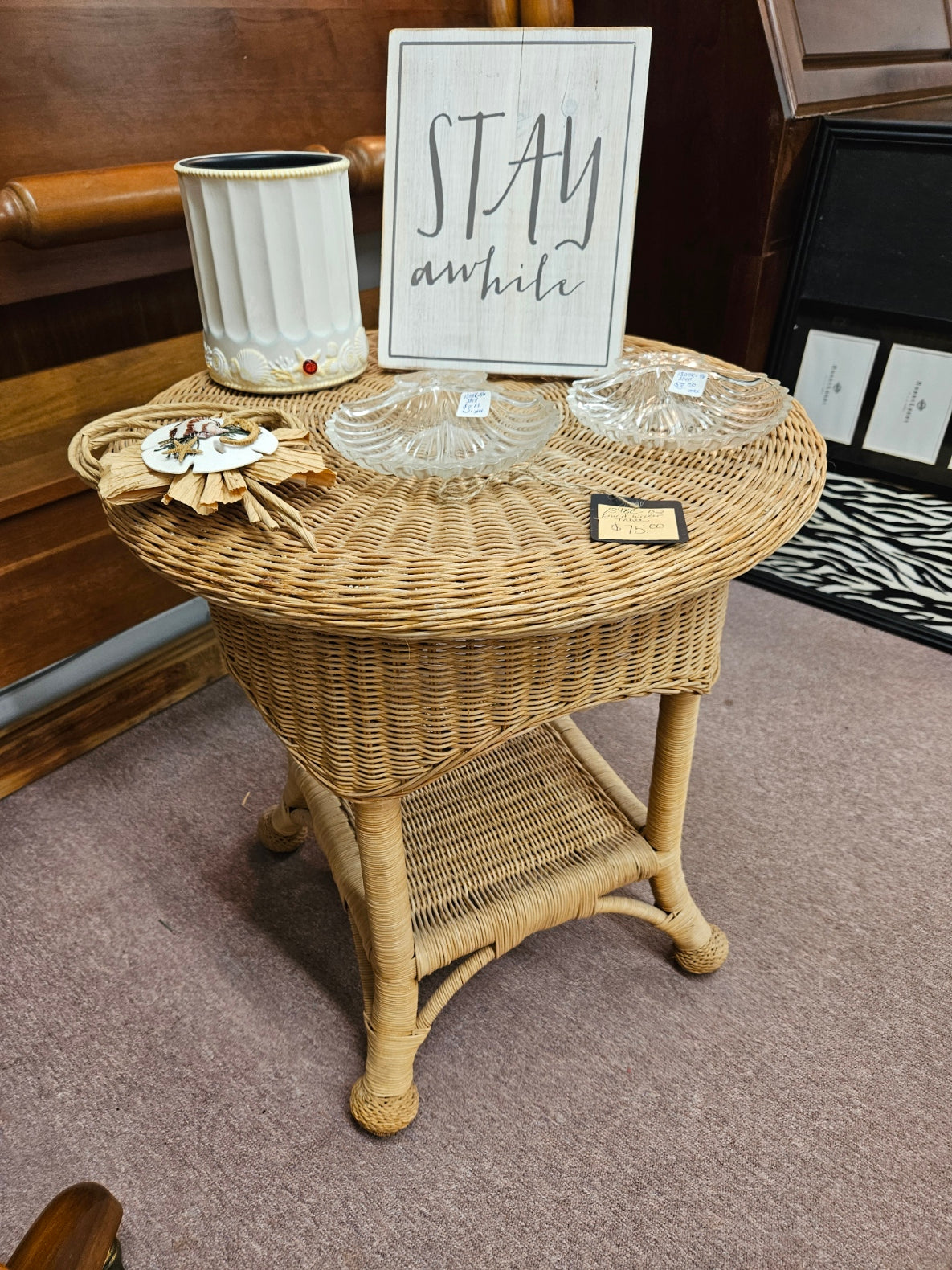 Consignment Table Round Wicker Table – New Leaf Consignment Plus