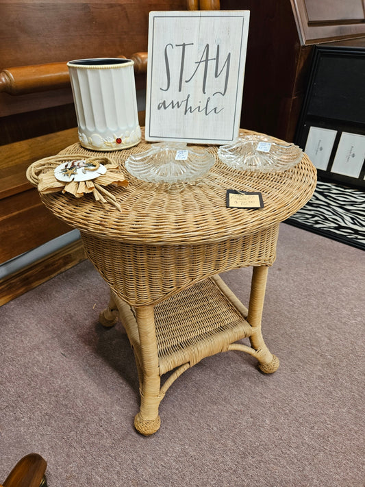 Round Wicker Table