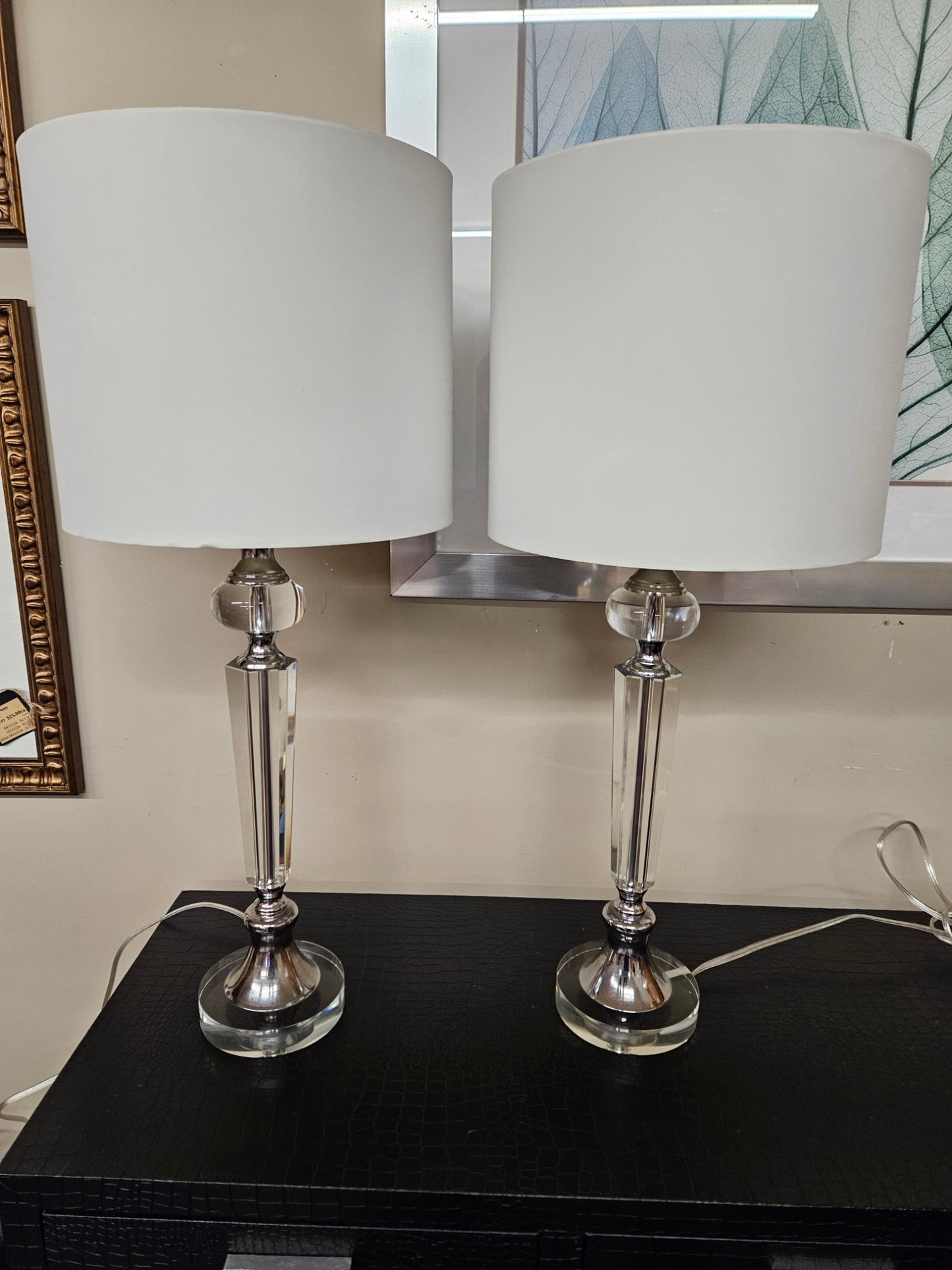 Pair of Glass Table Lamps