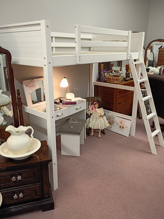 White Loft Bed