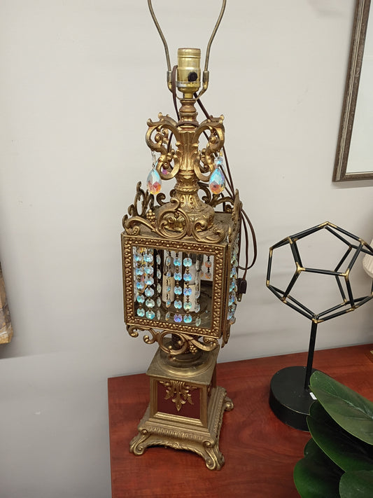 Vintage Lamp w/ Crystals