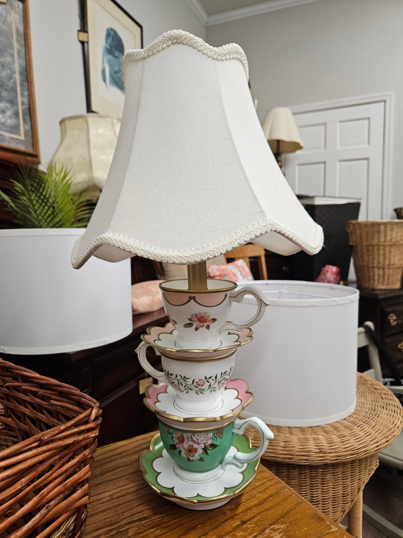 Tea Cup Lamp w/ Shade