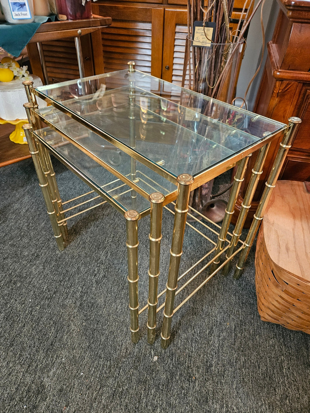 Consignment Table Set of 3 Glass Nesting Tables – New Leaf Consignment Plus