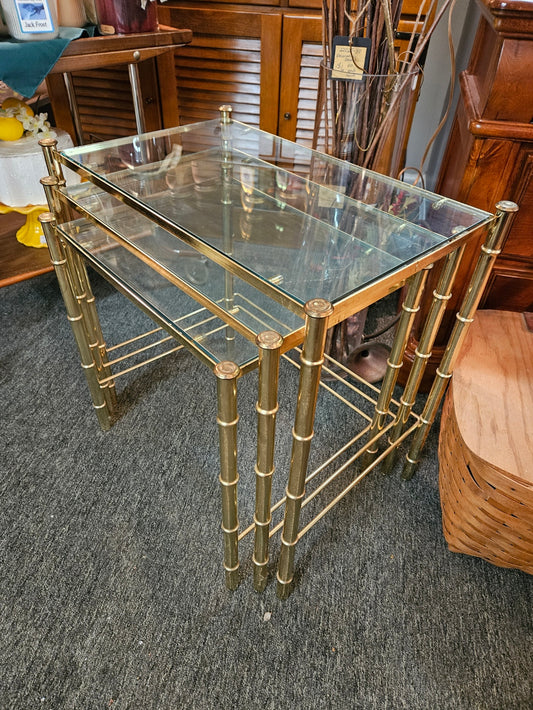 Set of 3 Glass Nesting Tables