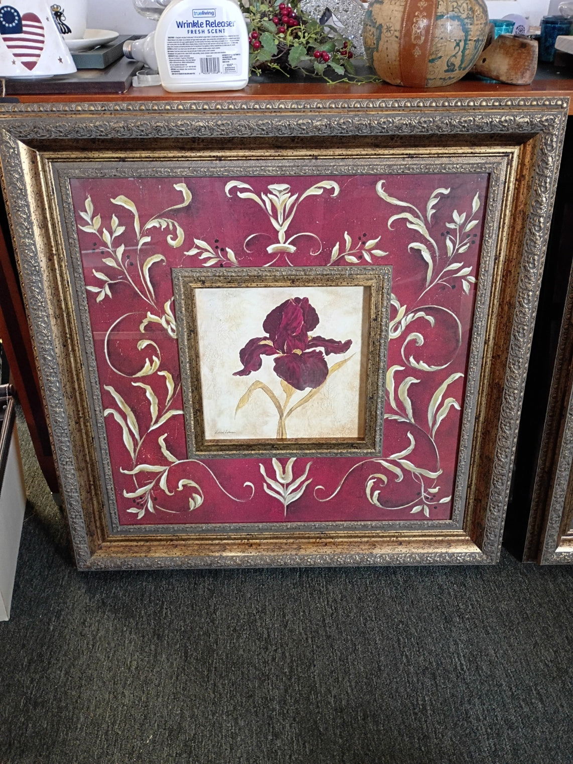 Large Burgundy Floral Print