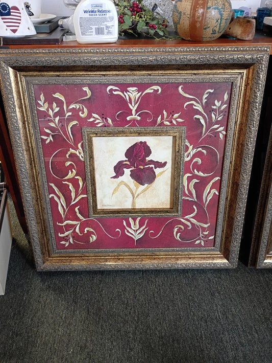 Large Burgundy Floral Print