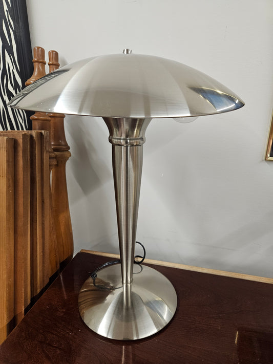 Silver Saucer Touch Lamp