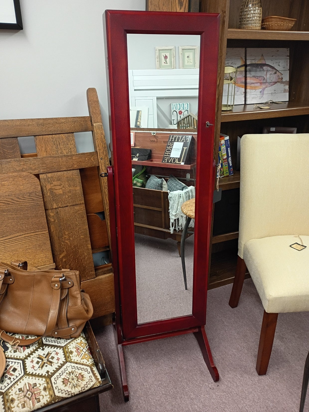 Tall Jewelry Box w/ Mirrored Door