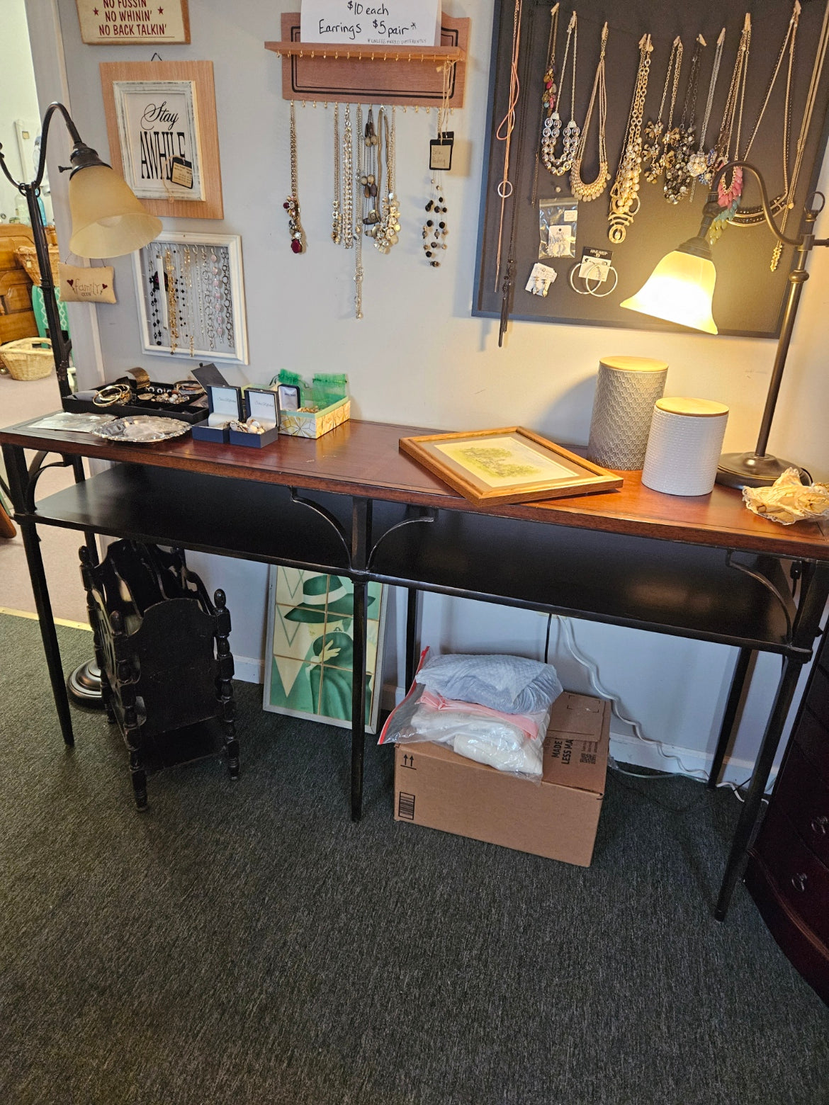 Consignment Table Wood/Iron Console Table – New Leaf Consignment Plus