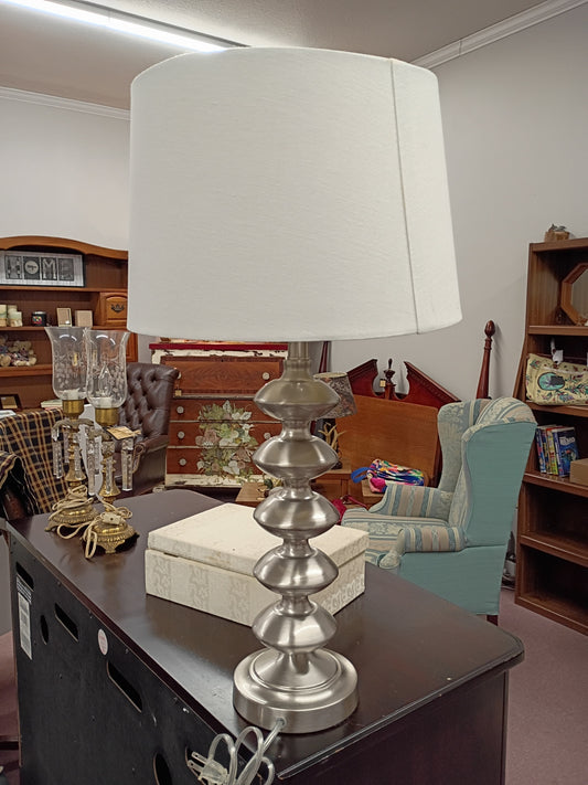 Modern Silver Lamp w/ Shade