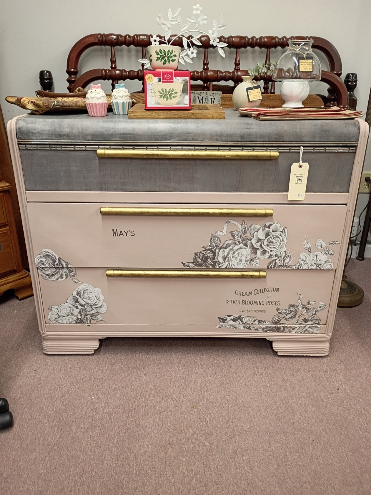 Refinished Waterfall Dresser