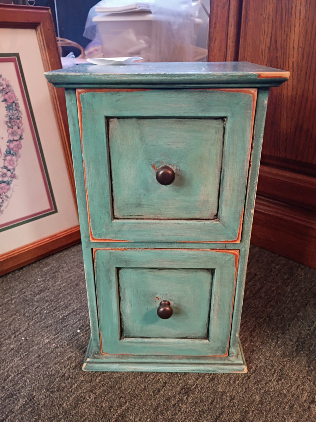 Teal, Table Top Chest