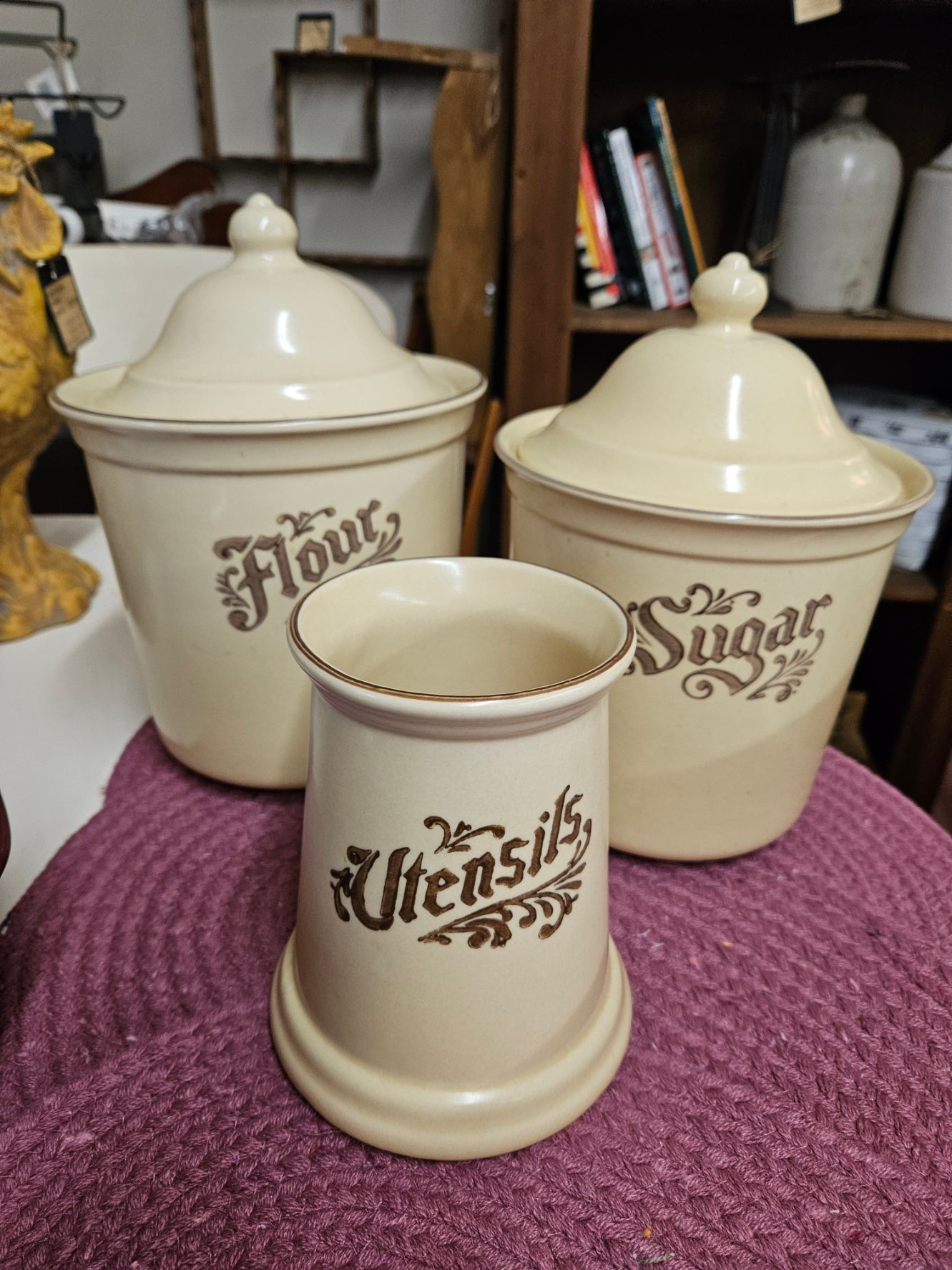 3-Piece Vintage "Village" Canister Set