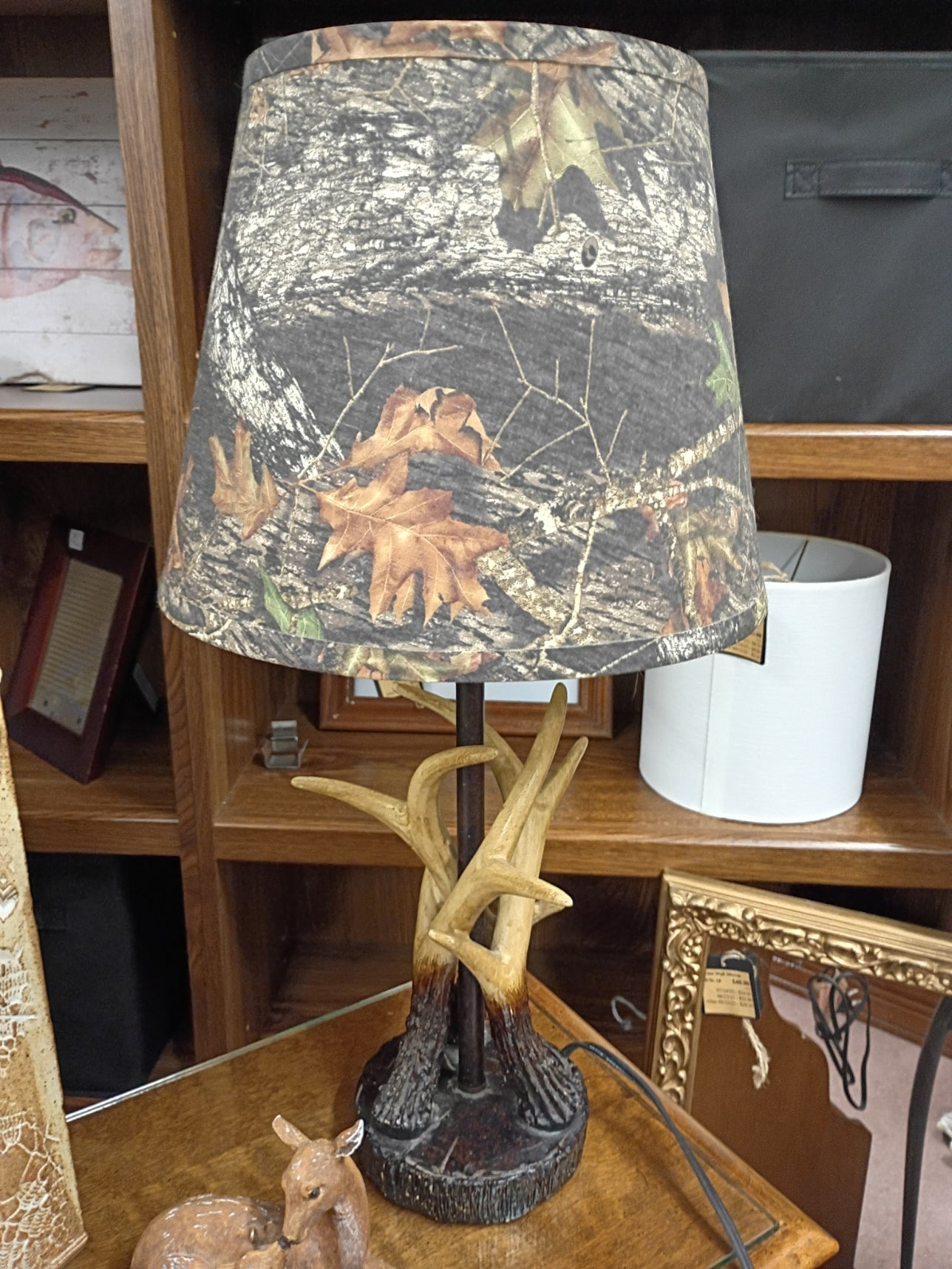 Antler Lamp w/ Camo Shade