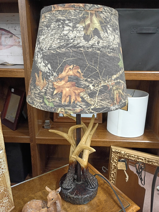 Antler Lamp w/ Camo Shade