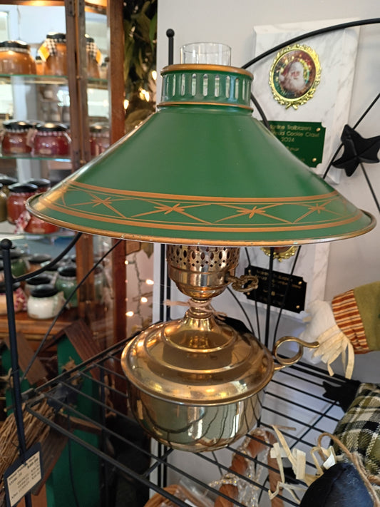 Hurricane Lamp w/ Brass Base