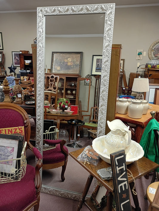 Silver Leaner Mirror