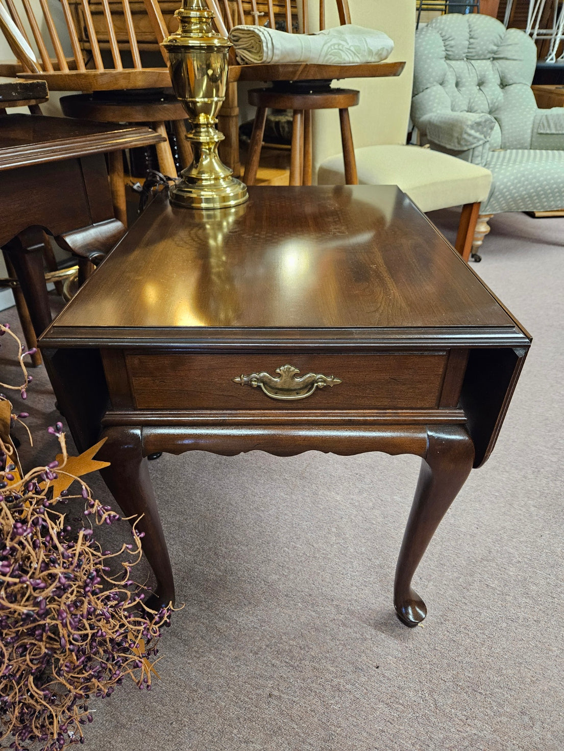 Queen Anne Double Drop Lead End Table