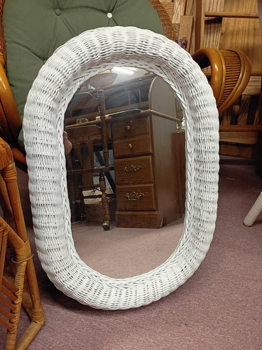 Oval, Wicker Mirror