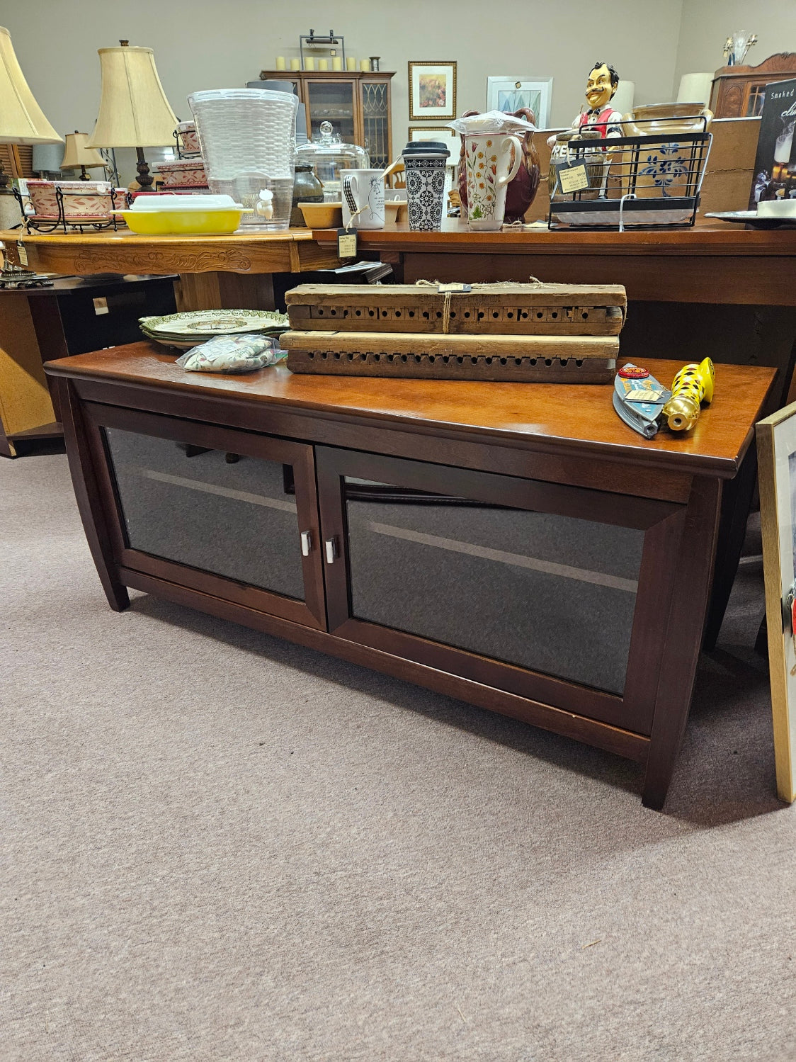 TV Stand w/ Glass Doors