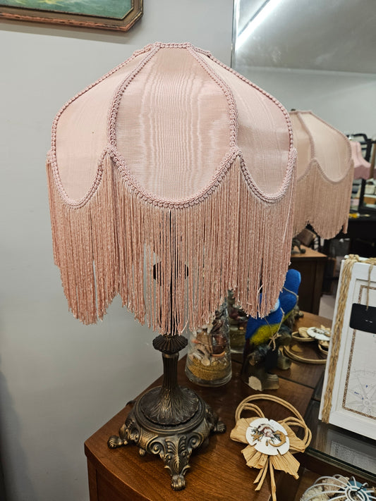 Lamp w/ Pink Fringe Shade