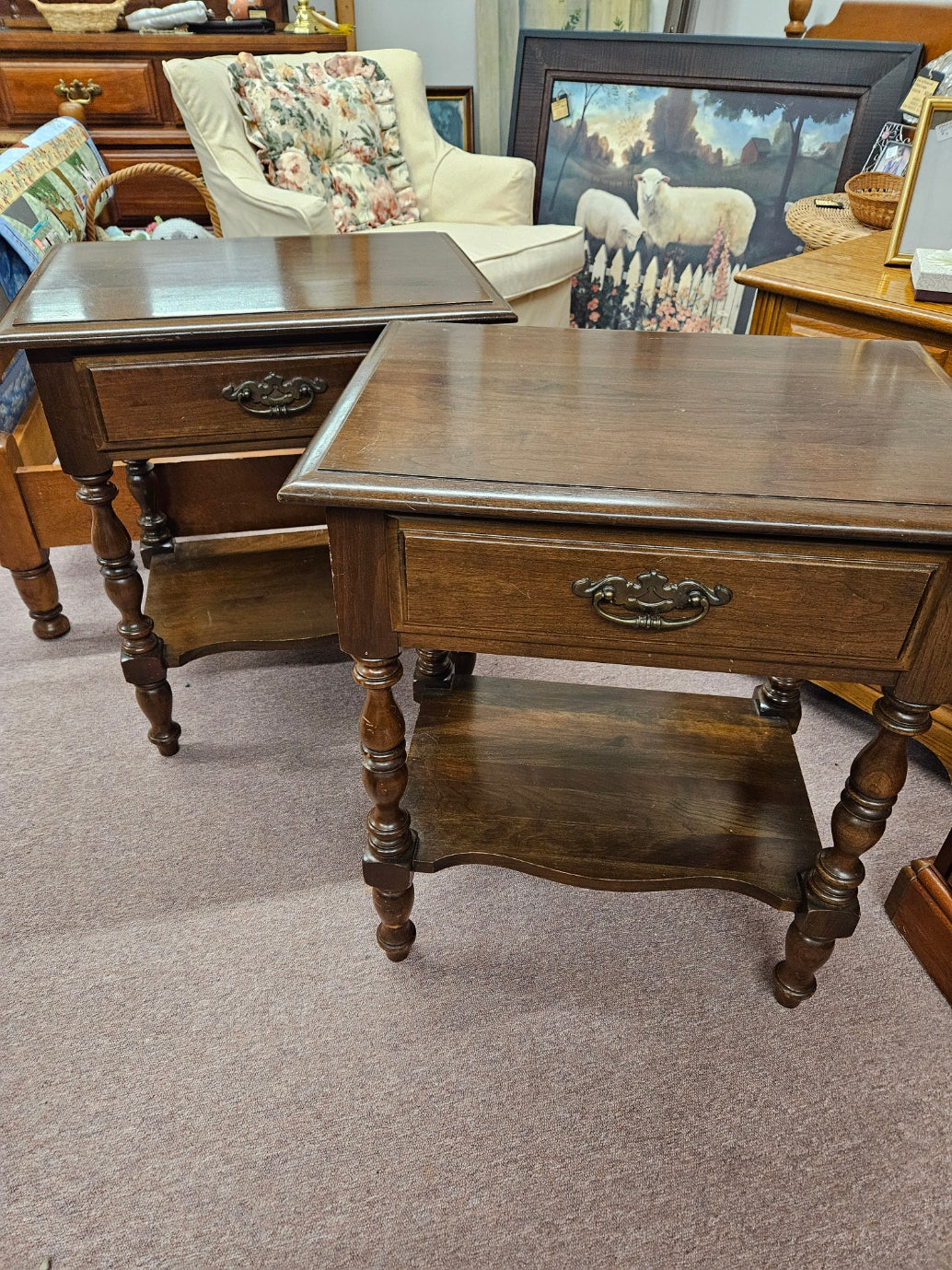 Pair of Pine Nightstands