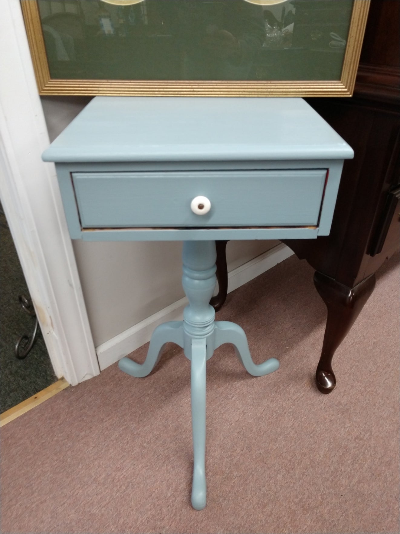 Square Blue Side Table